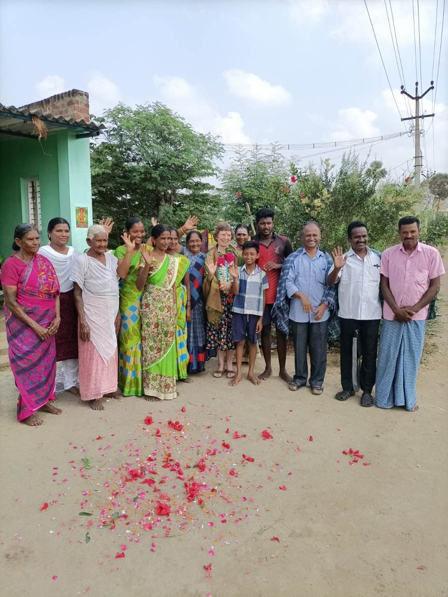 SHG members gathered at a home meeting